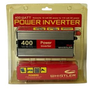 Whistler 400 Watt Power Inverter Converts 12 Volt DC to 110 Volt AC 2 Plug Ins